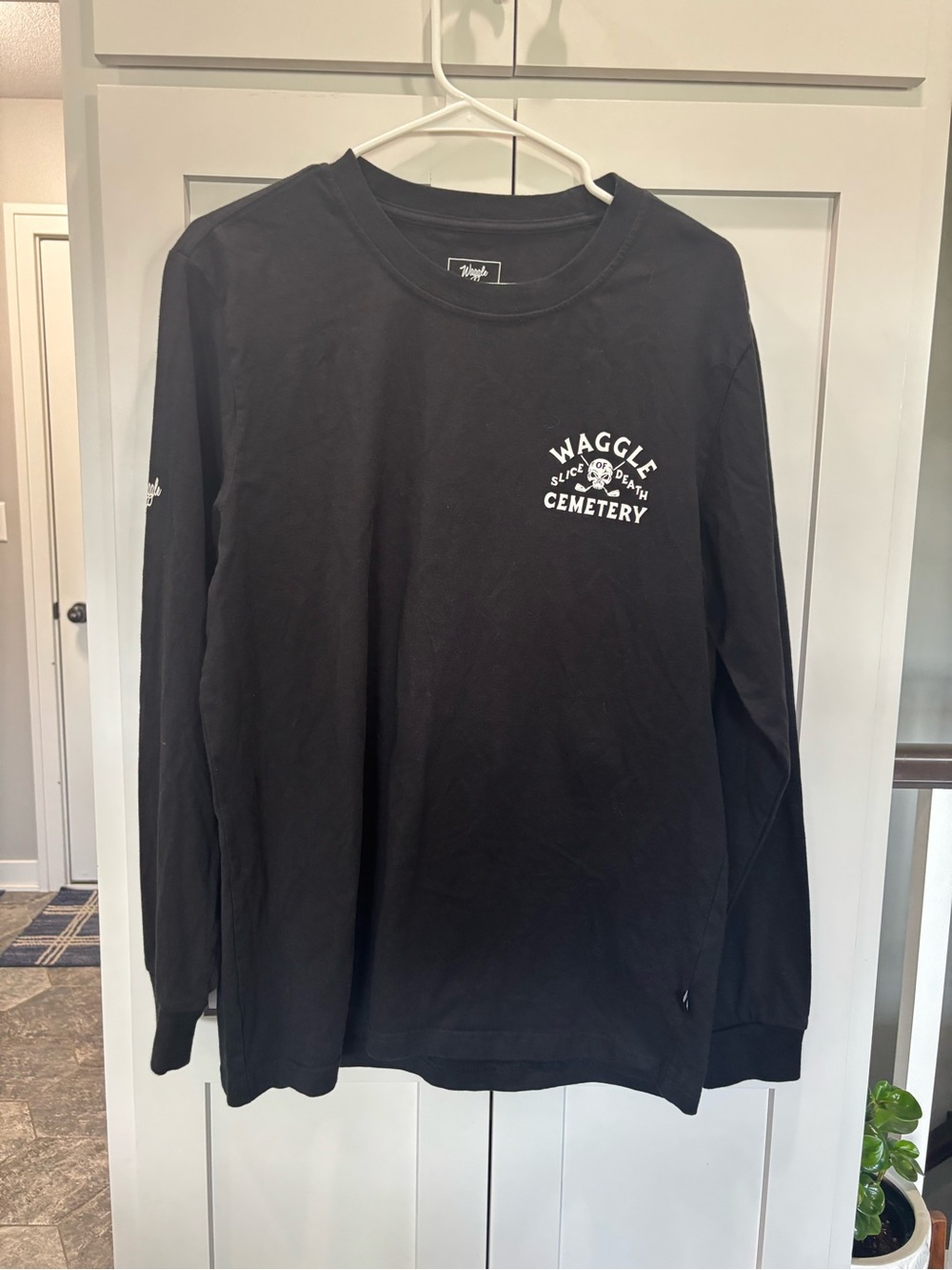Waggle Slice of Death Cemetery Graphic Long Sleeve Tee - Black Golf